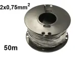 kaapeli 2 x 0.75mm² 2-uralla, musta 50m