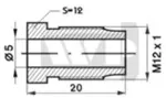 jarruputken suutin m12x1 l=20,0 sw12