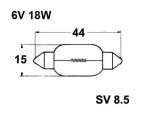 SAFRA 500624 6V 18W 15X43 6V