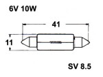 POLTTIMO 6V 10W 11X41MM 6V