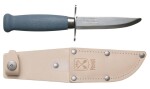 lasten veitsi Morakniv Scout 39 Safe, kaksois sõrmekaitse ja nahasta vutlariga, sininen