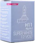 12v h11 polttimo 55w pgj19-2 super white +100% m-tech