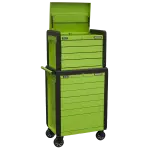11 Drawer Push-To-Open Topchest & Rollcab Combination - Green
