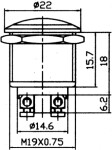 käynnistyskytkin metalli 12v 20a 19mm