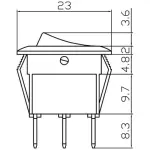 pyöreä kytkin 10 keltainen k721 12v 20mm 3 x 4,8 mm x 0,8