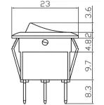 pyöreä kytkin 10a vihreä k723 12v 20mm 3 x 4,8 mm x 0,8