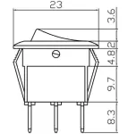 pyöreä kytkin 10a punainen k724 12v 20mm 3x4,8mmx0,8