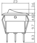 pyöreä kytkin vihreällä ledillä 10a 12v 20mm 1 napa