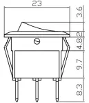 pyöreä kytkin punaisella ledillä 10a 12v 1pols 20mm