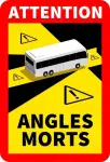 Pimeala tarra ANGLES MORTS (1 kpl, Prantsusmaale, bussit) 17cm x 25cm