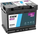 EXIDE  Käynnistysakku AGM 12V 62Ah 680A EK620