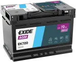 EXIDE  Käynnistysakku AGM 12V 72Ah 760A EK720