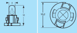 Autopolttimo 12V 1,2W T-1/4NW musta kanta
